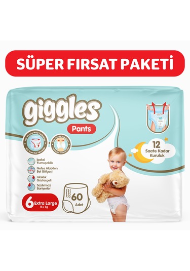 Giggles Pants Külotlu Bebek Bezi 6 Numara Xlarge 60 Adet