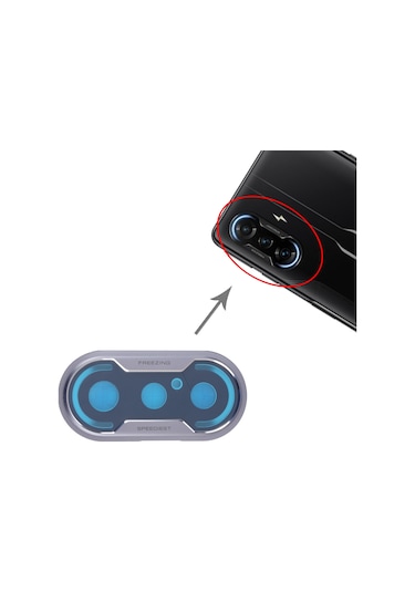 Xiaomi Redmi K40 Gaming / Poco F3 Gt İçin Arka Kamera Lens Çerçevesi M2012k10c, M2104k10ac Gümüş 1 Adet