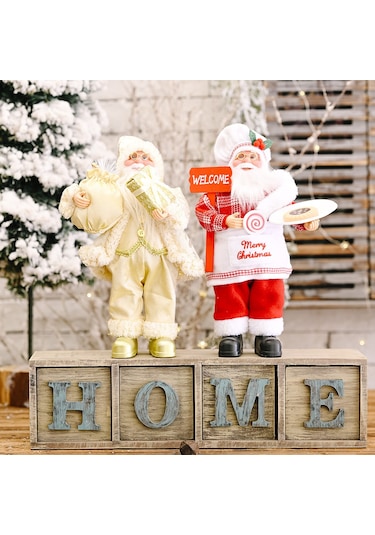 Geeroyoo Yılbaşı Dekorasyonu: Ayakta Şapkalı Noel Baba Figürü, Pratik Ve Dayanıklı