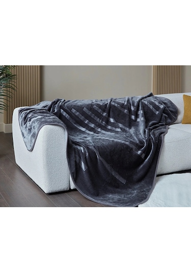 Doqu Embos Battaniye Perlina Çift Kişilik Gri