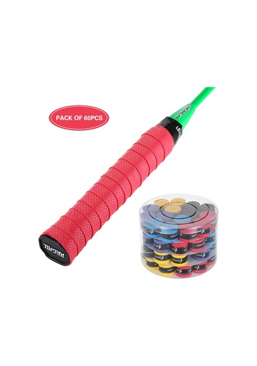 Padalink 60 Adet Pu Badminton Tenis Raket Sap Koruması - Vantilatörlü Ter Emici Antivibrasyon El Tutanı