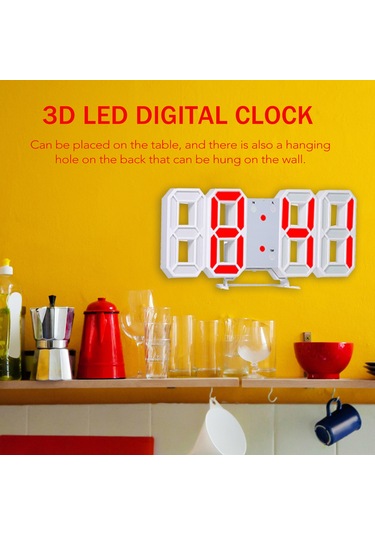 Tenfowee 3d Led Dijital Saat: Duvar & Masa İçin Ayarlanabilir Parlaklık, Alarm Ve Usb Şarj Özellikli ÇOk Renkli