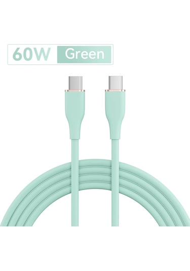 Asometech60w Usb C Kablo Pd Hızlı Şarj Kablosu 2m Type C 3a Xiaomi Samsung Uyumlu Huawei Macbook İpad İçinmavi2m