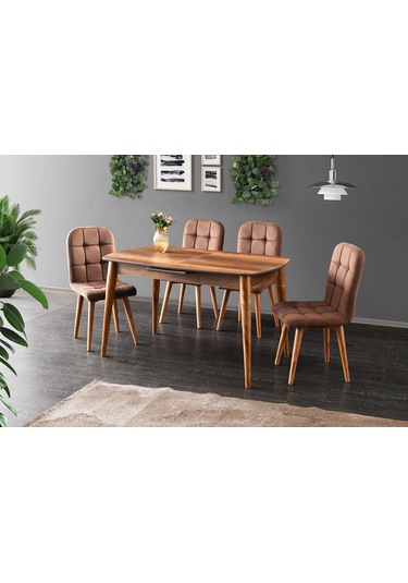 Ludovica Fransız Retro Still Açılır Ceviz Yemek Masası 90x170 Ceviz