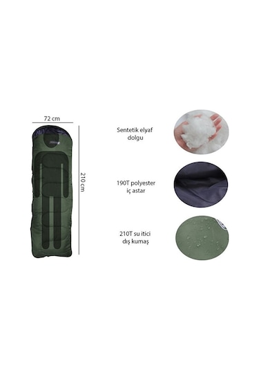 -5 Derece Uyku Tulumu Kamp, Outdoor, Av , Balık ,festival Çok Renkli