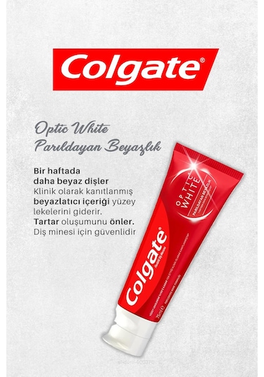 4 Al 3 Öde Colgate Optic White Parıldayan Beyazlık 50 Ml