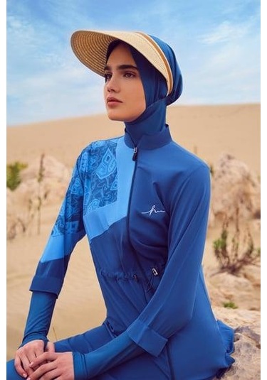Haşema 3079 Petrol Mavisi Anadolu Koleksiyonu Parmak Geçirme Detaylı Jileli 5 Parça Tesettür Mayo Takımı Çok Renkli Haşema 3079 Petrol Mavisi Anadolu Koleksiyonu Parmak Geçirme Detaylı Jileli 5 Parça Tesettür Mayo Takımı Çok Renkli