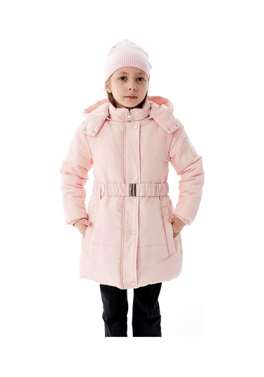 Benitto Kids Kız Çocuk Kapüşonlu Kışlık Şişme Mont 51352 Pembe
