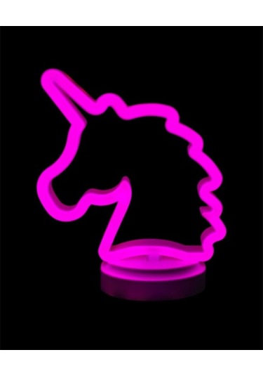 Neon Işıklı Unicorn Masa Gece Lambası Çok Renkli