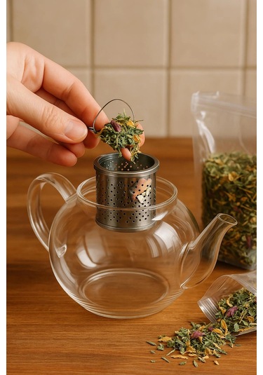 Paslanmaz Çelik Kapaklı Çay Süzgeci 8 Cm Çok Renkli