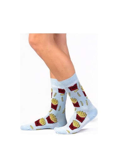 6'Lı Organik Pamuklu Dikişsiz Erkek Çok Renkli Desenli Çorap (448387774) Lacivert