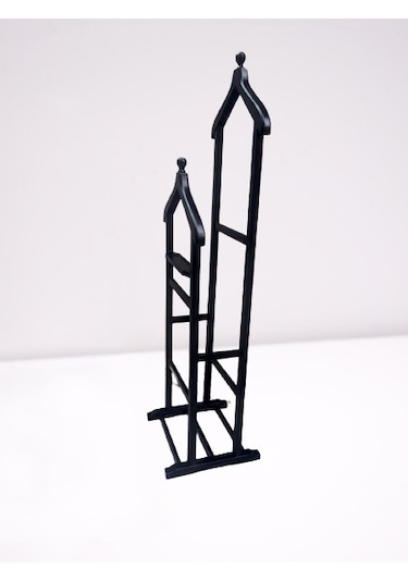 Dilsiz Uşak Ahşap Kayın Torna Iskelet. Parlak Siyah Boya. Çift Te Siyah