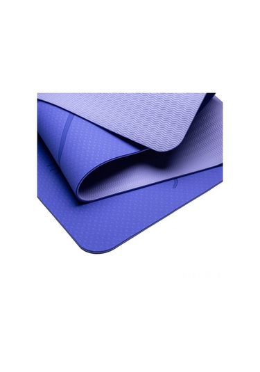 Ranyeek Tpe Yoga Matı Antipatlama Konum Çizgili 183x61x0.6cm Çift Renk Menekşe+sarhoş Çevre Dostu Koku Siz Yoga Egzersiz Matı Mor