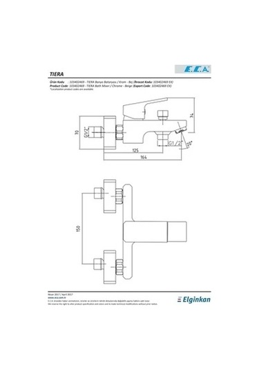 Eca Tiera Bi-Color Banyo Bataryası Bej-Krom 103402469 Bej