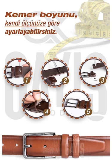 Gayış Özel Oval Kutulu Hakiki Manda Derisi Klasik Erkek Kemer Hediyelik - Çeyizlik