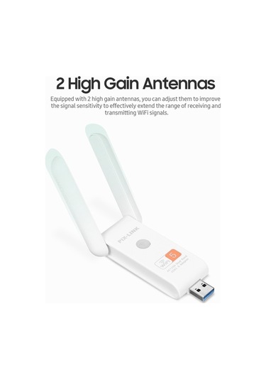 Novahub Çift Bantlı Usb Wifi Adaptörü 300mbps 2.4ghz & 866mbps 5ghz, 2 Antenli, Yüksek Güvenlik, Kullanım Kolaylığı