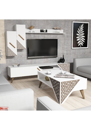 Variant Beril Tv Ünitesi Ve Orta Sehpa Takımı - Beyaz