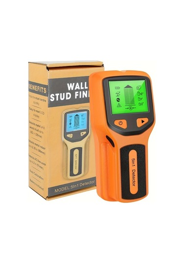 Honeybeeshop Siyah 5 İn 1 Duvar Stud Detektor Led Ekranli Tasinabilir Elektronik Stud Bulucu Ahsap Metal Tespiti Pille Calisir 0 1mm Hassasiyet