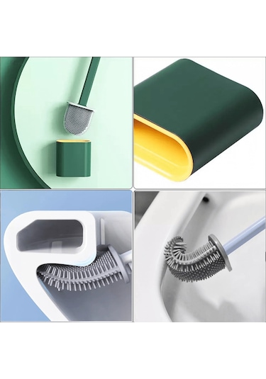 Ekostem Silikon Banyo Tuvalet Klozet Fırçası ve Tutucu Set