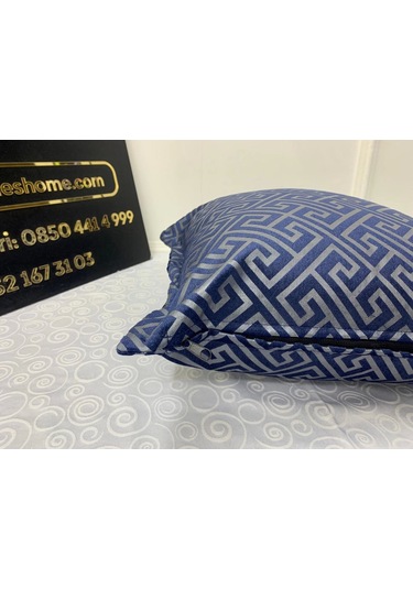 Nivemeshome Monet Zigzag Elyaf Dolgulu Kırlent Lacivert 45 X 45 Lacivert