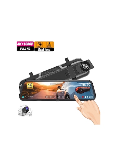 Premium Mb-5200 Wifi Ultra Hd 4k 10 İnç Ayna Kamera Wifi+gps