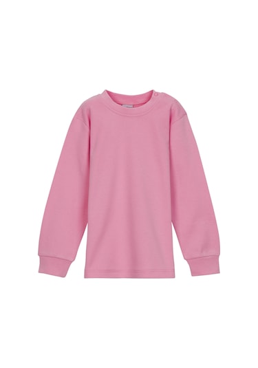 Lovetti Pembe Kız Çocuk Patlı Sıfır Yaka Uzun Kol Tişört Pembe
