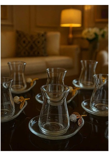 Çnr Home Collection Özel Seri 6 'lı Gümüş Çay Seti Şeffaf