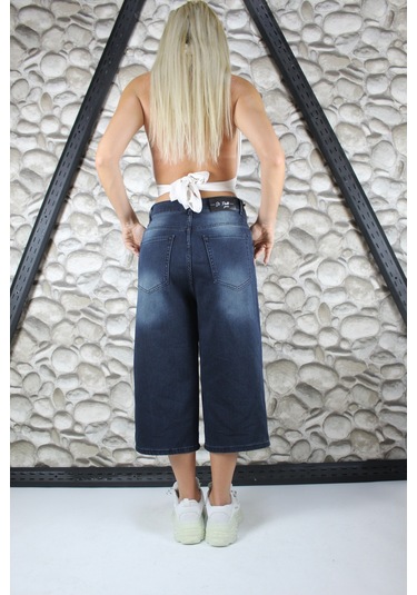 St.poll Unisex Baggy Şortolon Mavi