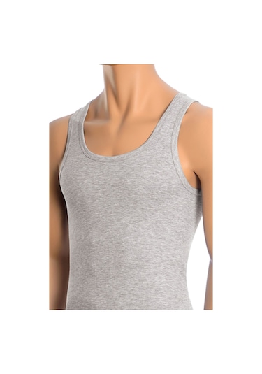 Erkek Pamuklu 3 Adet Gri Atlet