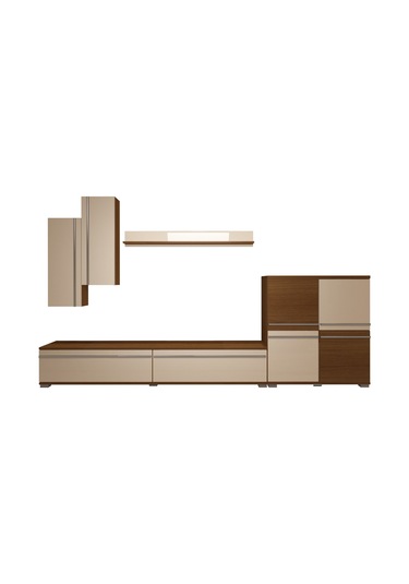 Decoraktiv Eko 6 Mdf Std Tv Ünitesi Tv Sehpası - Ceviz Beyaz Ahşap - Beyaz