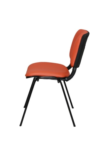 Ofiscombin Ofis Büro Bekleme Misafir Çalışma Konferans Koltuğu Form Sandalye Turuncu Deri 00047499871