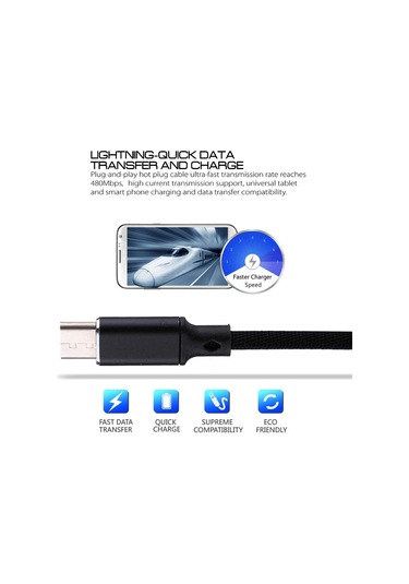 1m 2a Çıkış Usb To Usb-c / Type-c Nylon Örgü Tarzı Veri Senkronizasyon Şarj Kablosu Kırmızı