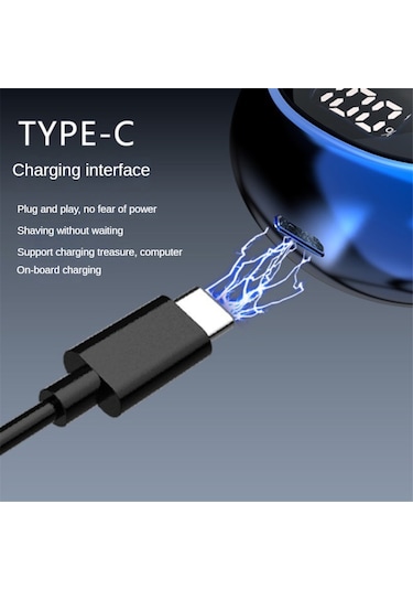 Xiaaokeji Dijital Ekranlı Erkek Seyahat Çıkarılabilir Tıraş Makinesi Sakal Saç Kesme Makinesi, A