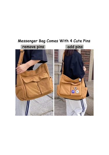 Kadınlar İçin Tuval Çapraz Çanta, Tuval Omuz Çantaları Estetik Haberci Çantası Y2k Satchel Çanta Hobo Tote Çanta Okul Seyahat Günlük Günlük Beyaz A344 Beyaz