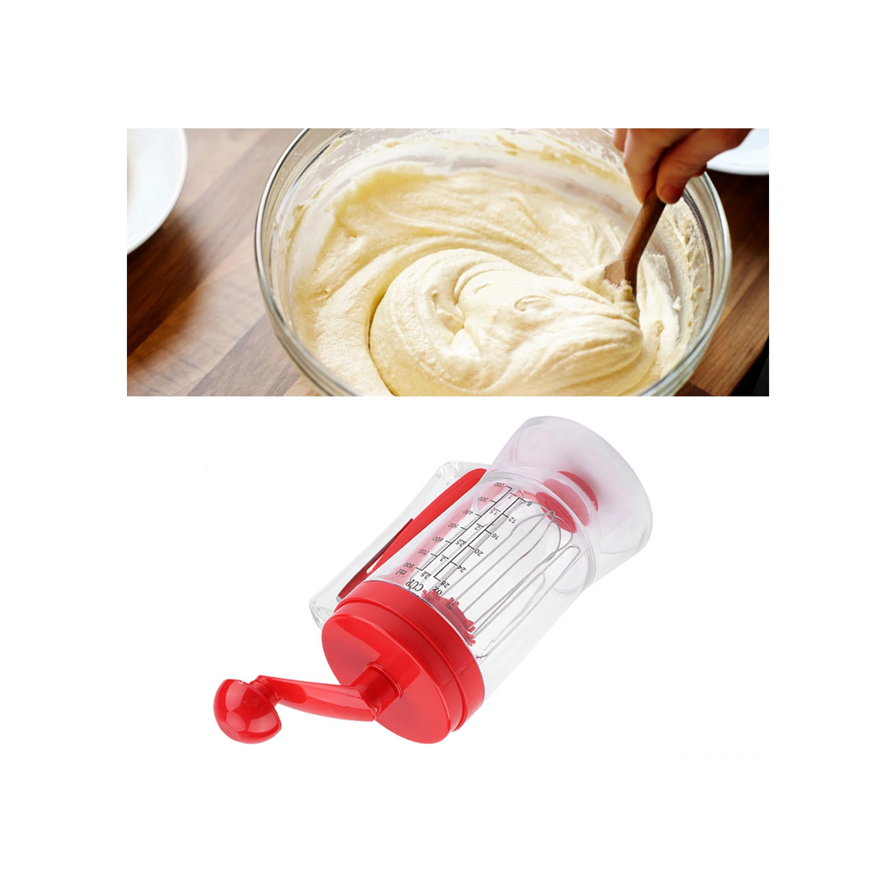 Hangfox El Opereli Hamur Dağıtıcı, Abs Malzeme, Ölçü Ölçeği, Pasta-waffle Hamuru, Kolay Temizleme, Engellemez Açık Diğer