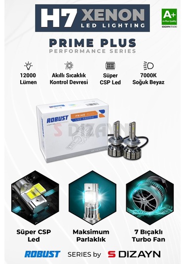 S-dizayn Prime Plus H7 Led Xenon / 45w / 7000k A+ Kalite