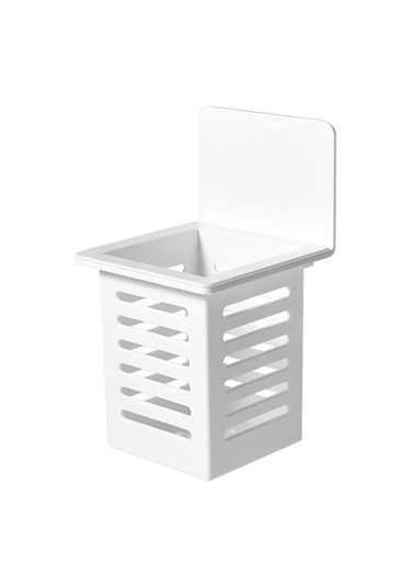 Geeksen Duvar Montajlı Çelik Mutfak Gereçleri Rafı - Sporcu, Çatal, Bıçak Saklama - Hızlı Kurulum, Su Birikmesi Olmaksızın Hava Akışı Sağlar Beyaz