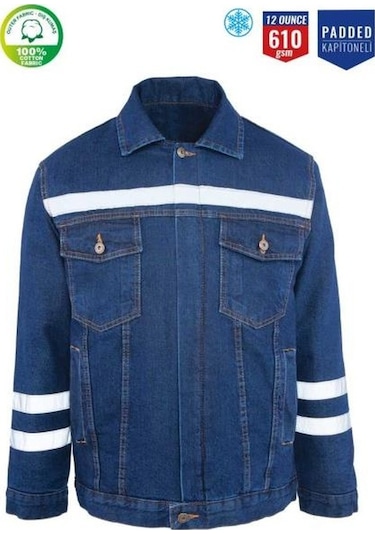 Kot İş Montu Kapitoneli Myform 3110 Sona Denim 12 Ons Renk Mavi