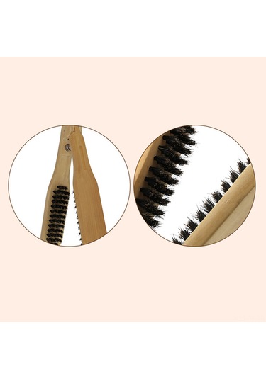 Yifomall Ahşap V Şekilli Saç Düzleştirme Fırçası - Çift Taraflı Doğal Tarak