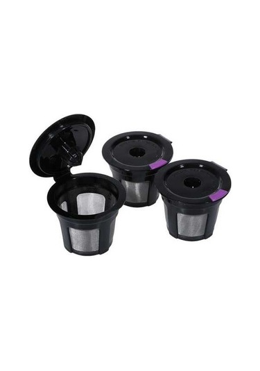 Pazly Keurig 1.0&2.0 Uyumlu K-cup Kahve Seti 6'lı Siyah, Yeniden Kullanılabilir Siyah