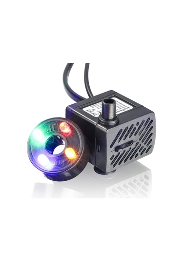 3w 4 Hafif Sessiz Akvaryum Balık Tankı Filtrasyonu Dalgıç Pompa Çeşme Su Pompası Ab Fiş, Boyut:ışıklı