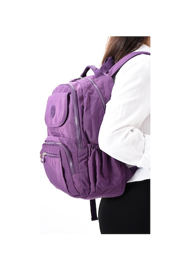 8866 Unisex Klınkır Maymunlu Günlük Ve Okul Sırt Çantası Mor
