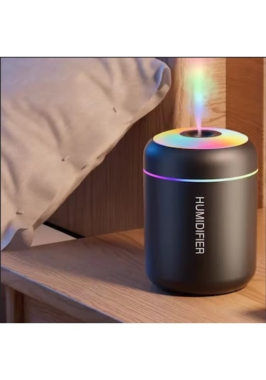 Rgb Siyah 180 Ml Usb Ultrasonik Ofis Oda Ve Araba Hava Nemlendirici Buhar Makinesi Aroma Difizörü