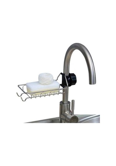 Dancemonkey 2 Adet Paslanmaz Çelik Bez Sünger Saklama Drenaj Rafı - Pratik Depolama Gümüş