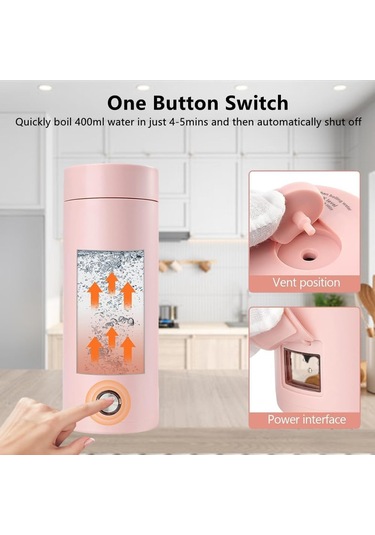 400 Ml Taşınabilir Elektrikli Seyahat Su Isıtıcısı, Çay, Kahve, Süt Ve Paslanmaz Çelik Su Isıtıcısı İçin 3'ü 1 Arada Elektrikli Isıtma Kupası Diğer