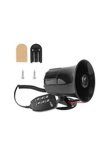 Pazly 6 Ton 120db Araba Alarm Megafon, Havalı Korna, 12v Araçlar İçin 6 Siren Sesli, Yüksek Kaliteli Abs Plastik, Çok Fonksiyonlu
