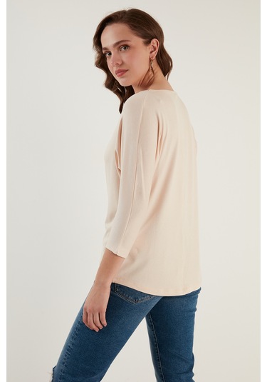Lela Bisiklet Yaka Truvakar Kol Bayan Bluz 5861416Y Taş