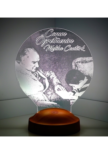 Canım Öğretmenim Atatürk, Öğretmenler Günü Hediyesi, Mezuniyet Hatırası Hediyesi, Kişiye Özel Lamba