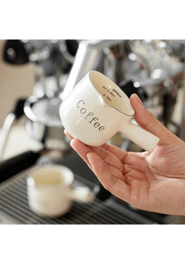 Mufunye Keramik Ölçülü Mini Kahve Kadeh, Espresso Ölçüm Ve Süt Servisi İçin Kafe Restoran Gereci, Dayanıklı Ve Pratik Tasarım Diğer