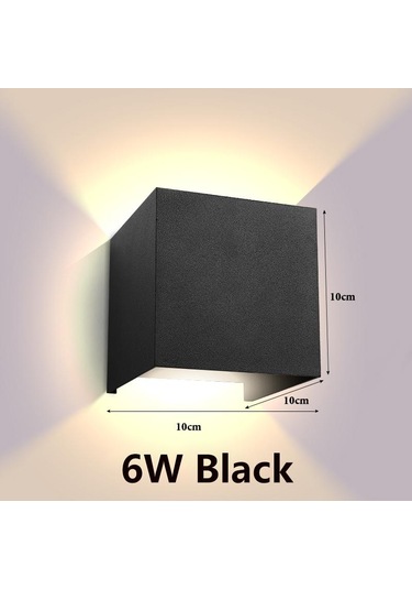 Led Su Geçirmez/su Geçirmez Değil Duvar Lambaları 6w 12w Duvar Işıkları Ev Bahçe Otu Odası Ac85-265v Dış Aydınlatma Aplik 56518770 Siyah